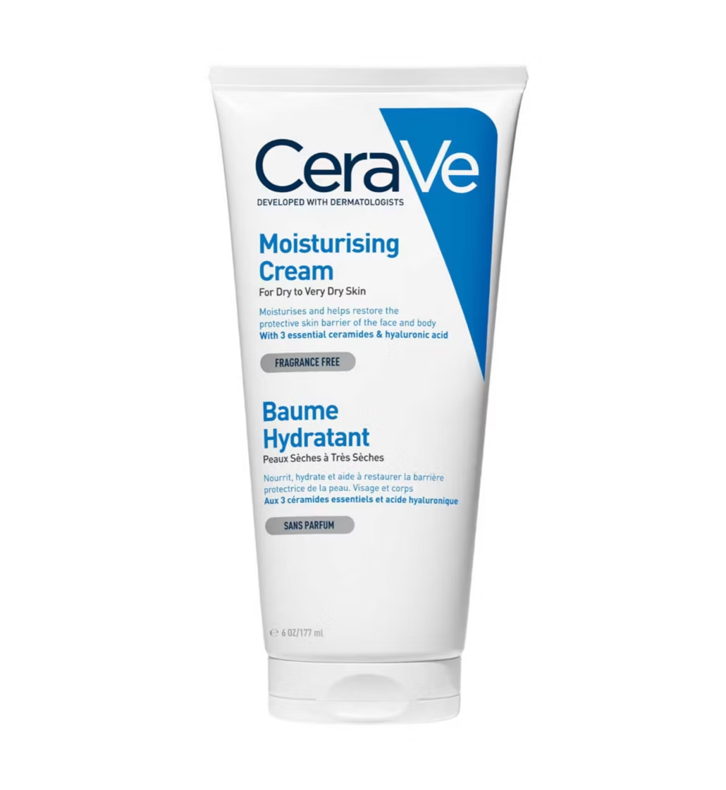 CeraVe Moisturising Cream Tube with 3 Essential Ceramides & Hyaluronic Acids for Dry to Very Dry Skin 177ml