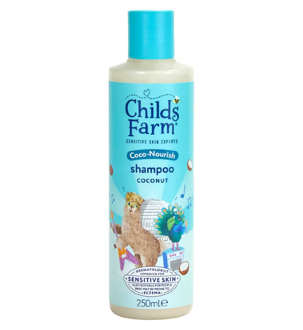 Childs Farm Coco-Nourish Shampoo 250ml Coconut Kids Curly Hair Tear Free Formula