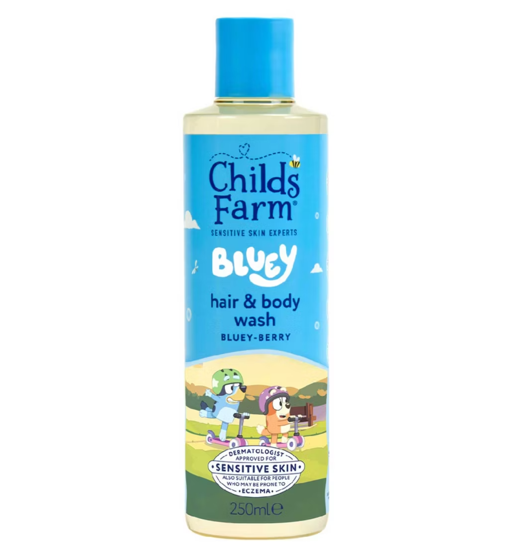 Childs Farm Bluey Hair & Body Wash 250ml Gentle Tear-Free Formula for Kids, Babies & Sensitive Skin