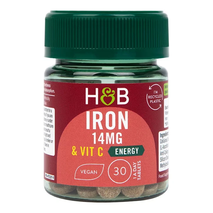 Holland & Barrett Iron & Vitamin C 14mg 30 Tablets