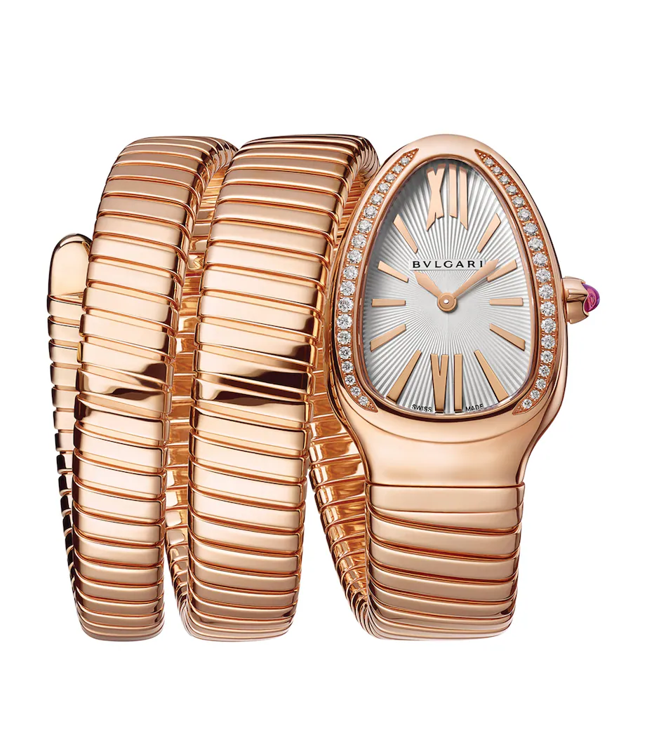 Bvlgari Rose Gold and Diamond Serpenti Tubogas Watch 35mm