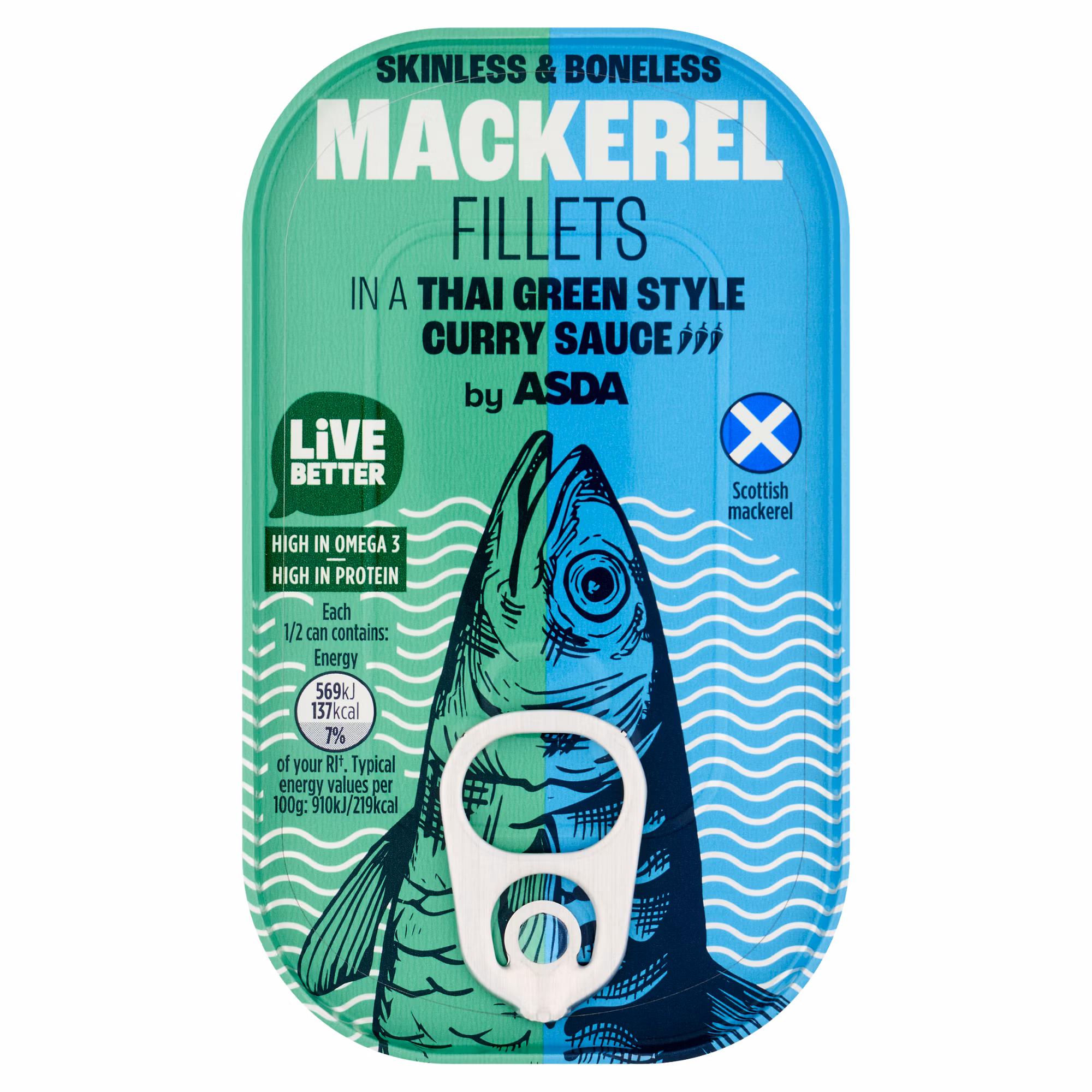 ASDA Mackerel Fillets in a Thai Green Style Curry Sauce 125g