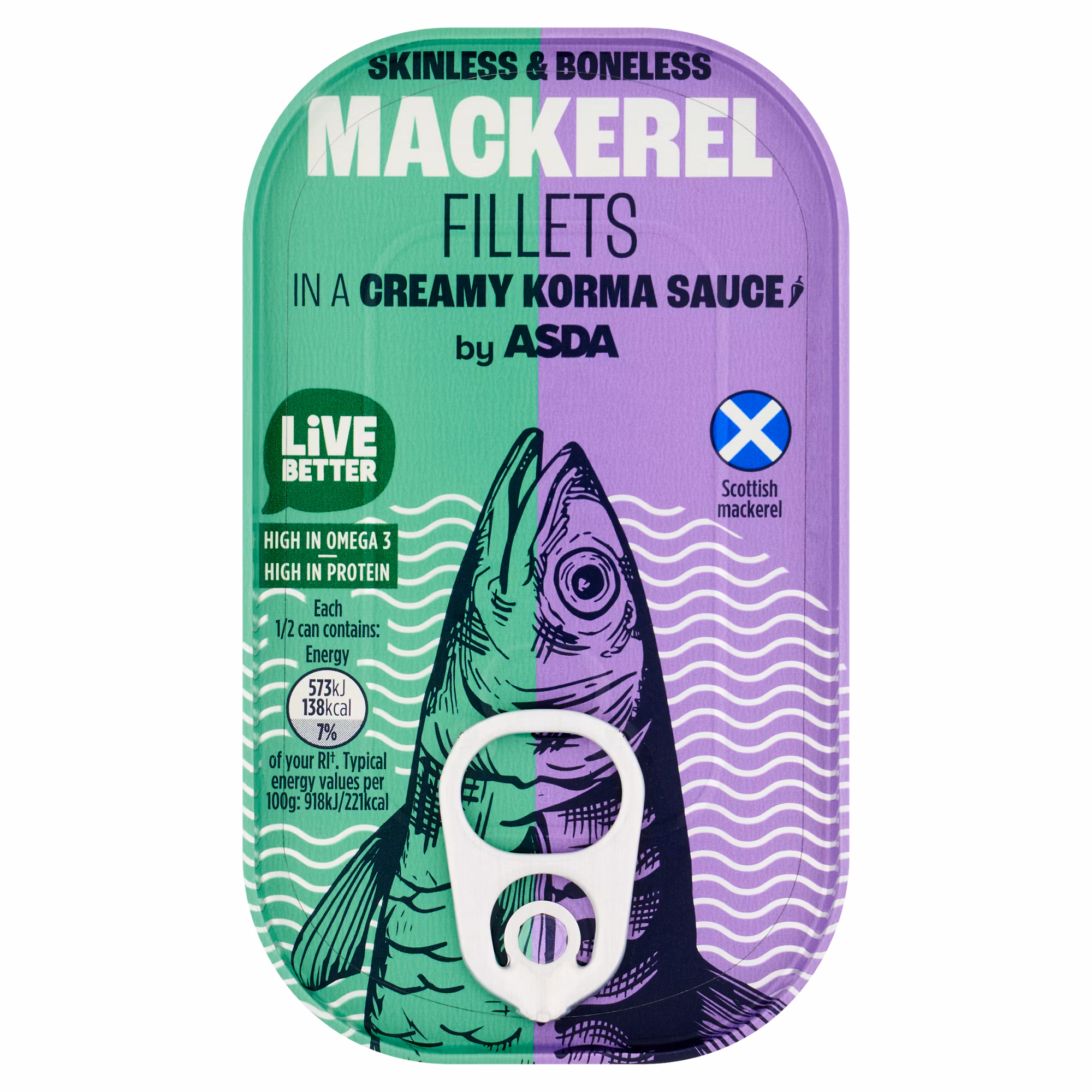 ASDA Mackerel Fillets in a Creamy Korma Sauce 125g