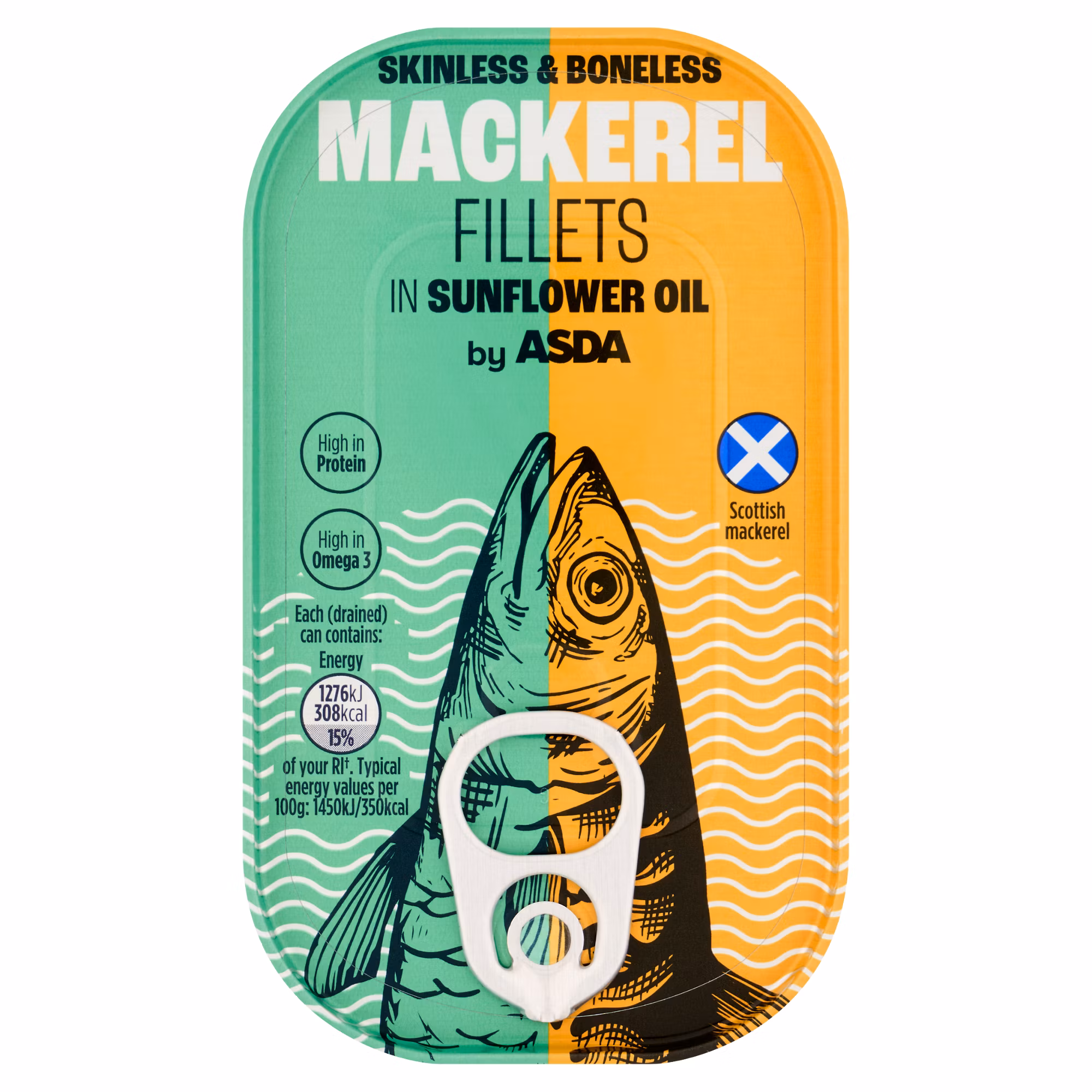 ASDA Mackerel Fillets in Sunflower Oil 125g
