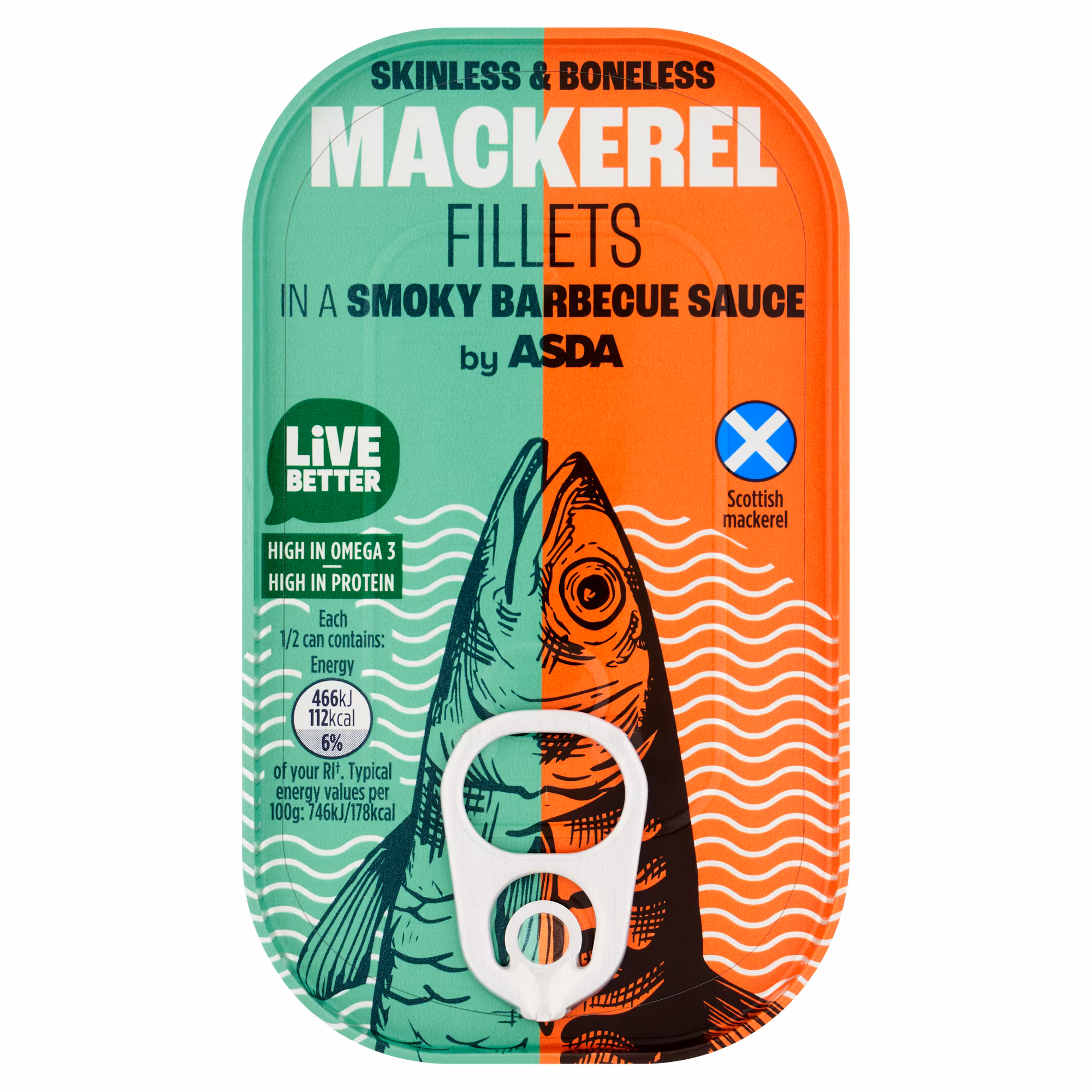 ASDA Mackerel Fillets in a Smoky Barbecue Sauce 125g