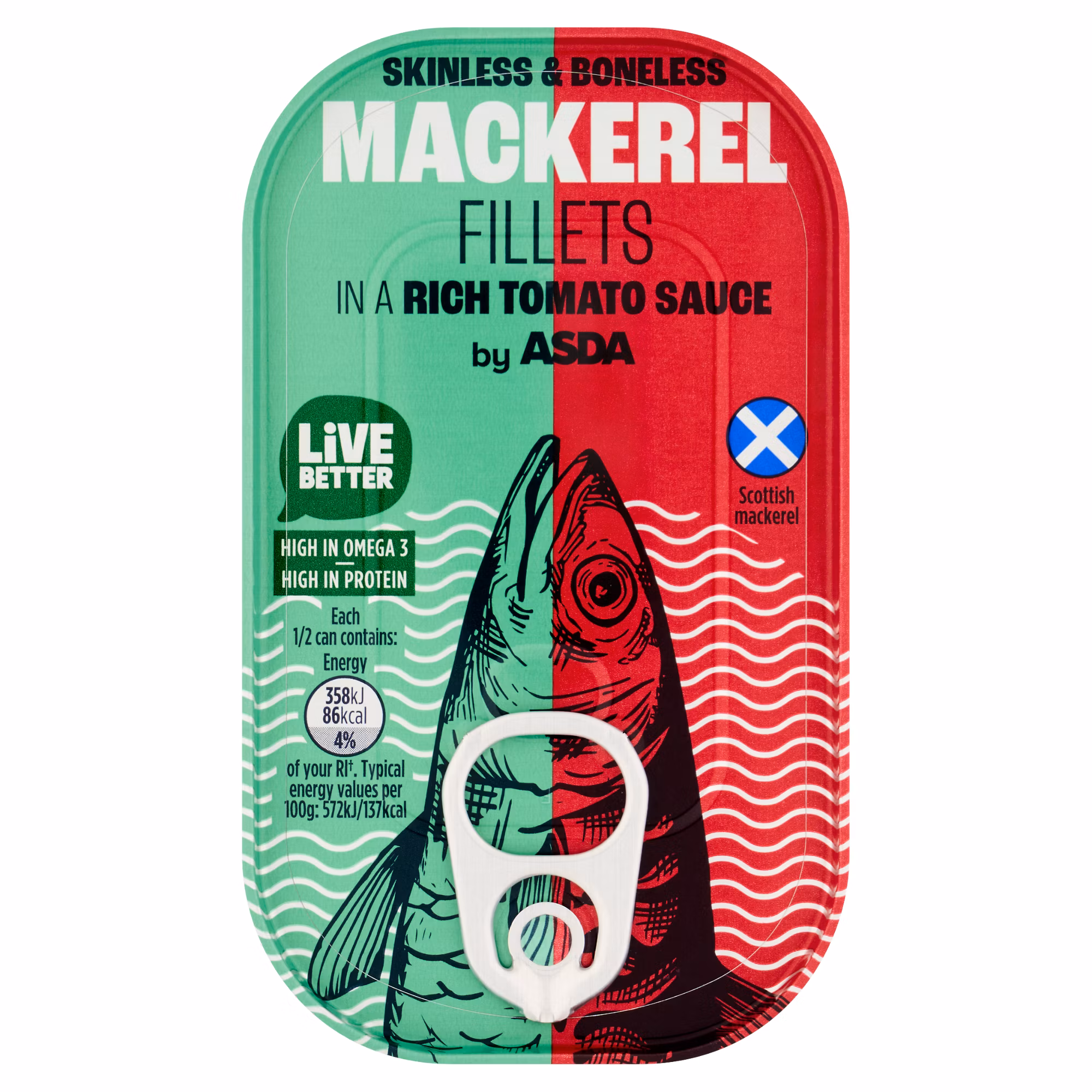 ASDA Mackerel Fillets in a Rich Tomato Sauce 125g