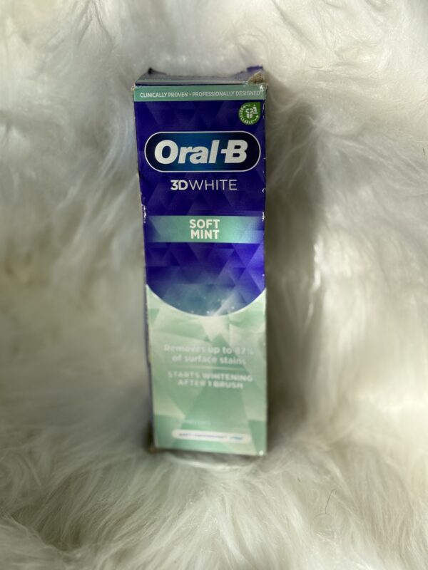 Oral B 3D White Soft Mint Enamel Safe Toothpaste 75ml