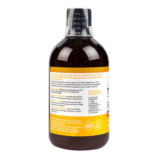 Turmeric Vitality Bio-Fermented Turmeric Liquid Pineapple Passion Flavour 500ml - Image 3