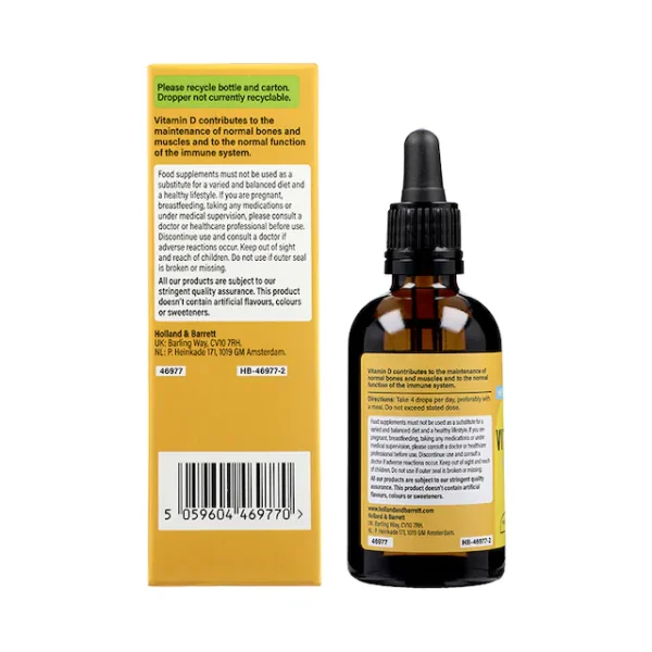 Holland & Barrett Vitamin D 400 I.U. 10ug Liquid 60ml - Image 2