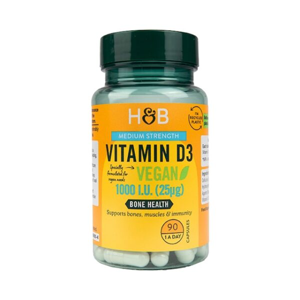 Holland & Barrett Vegan Vitamin D 1000 I.U 25ug 90 Capsules