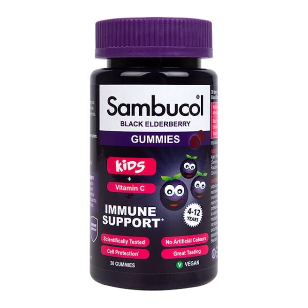 Sambucol For Kids 4-12 Years + Vitamin C Black Elderberry 30 Gummies