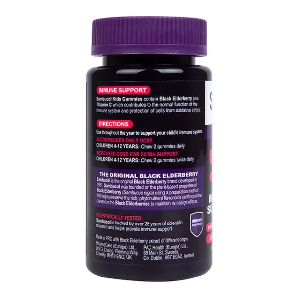 Sambucol For Kids 4-12 Years + Vitamin C Black Elderberry 30 Gummies - Image 2