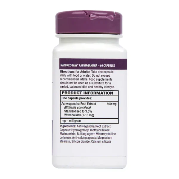 Nature's Way Ashwagandha 60 Capsules - Image 2