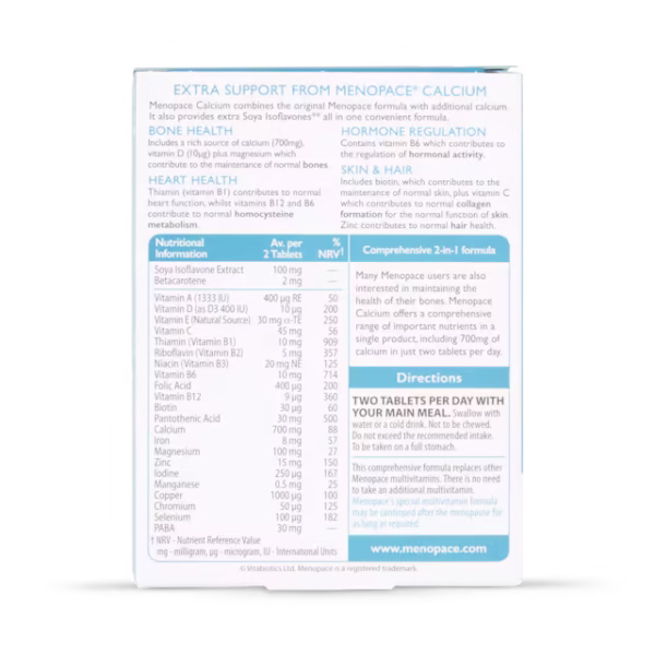 Vitabiotics Menopace Calcium 30 Tablets - Image 2
