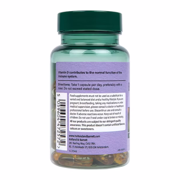 Holland & Barrett Black Seed Oil +Vit D 60 Capsules - Image 2