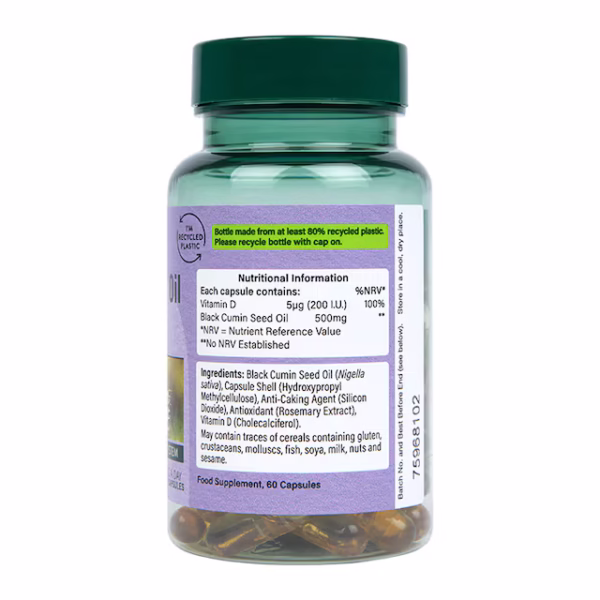 Holland & Barrett Black Seed Oil +Vit D 60 Capsules - Image 3