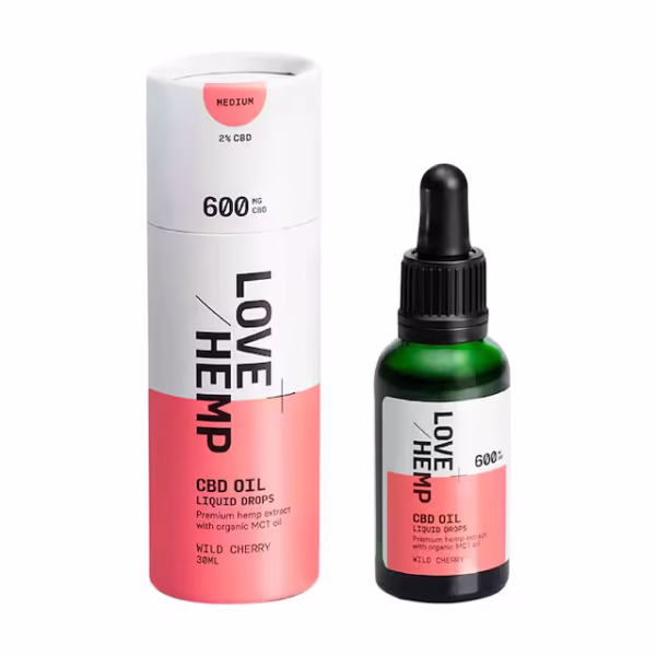 Love Hemp 600mg 2% CBD Oil Drops 30ml Wild Cherry Flavour