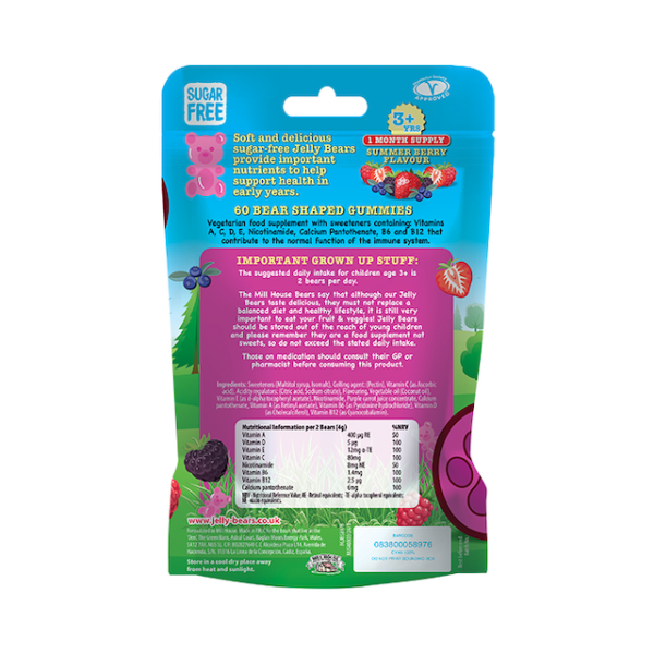 Jelly Bears Multivitamins 60 Gummies Pouch - Image 2