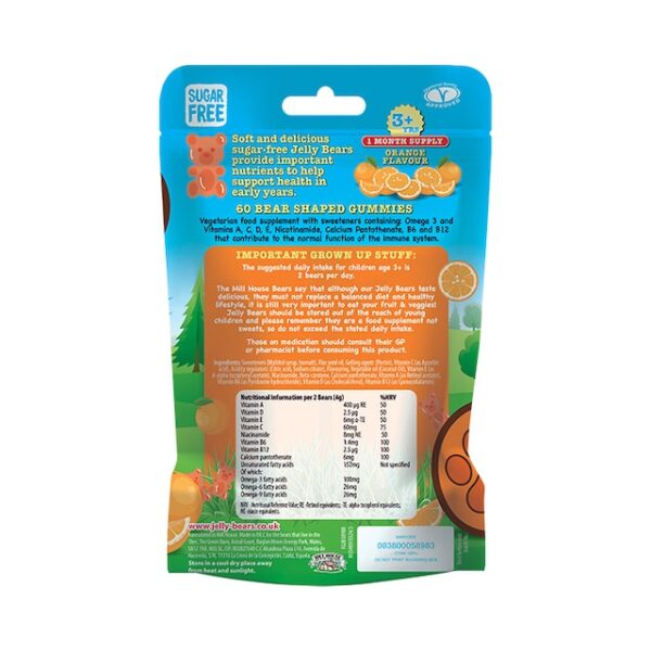 Jelly Bears Omega-3 + Multivitamins 60 Gummies Pouch - Image 2