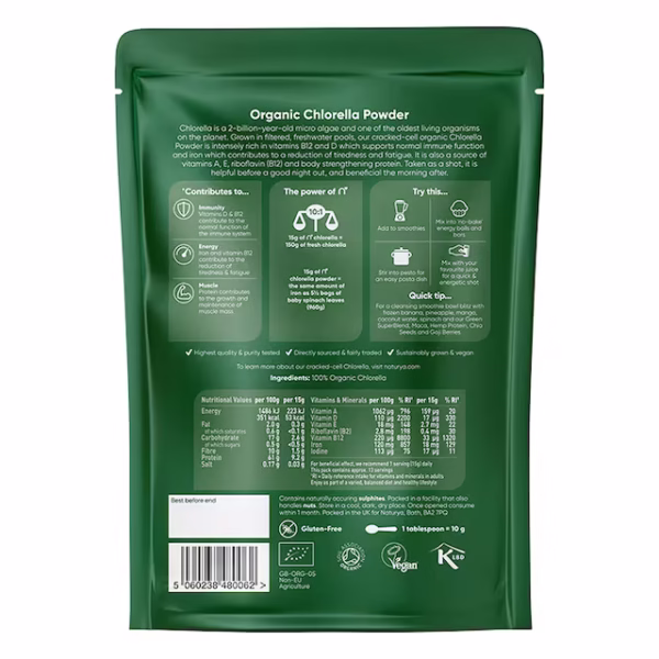 Naturya Organic Chlorella Powder 200g - Image 3