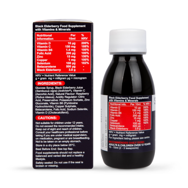 Sambucol Extra Defence Black Elderberry Liquid 120ml - Image 2