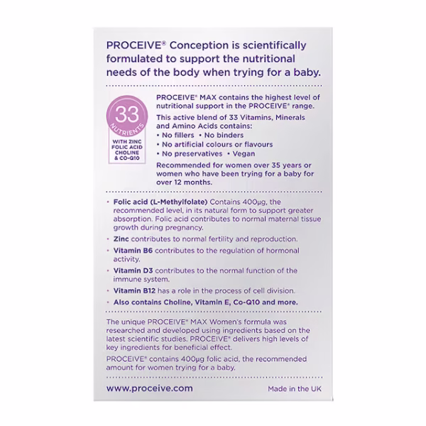 Proceive Max Women Advanced Fertility Supplement 30 Sachets - Image 2