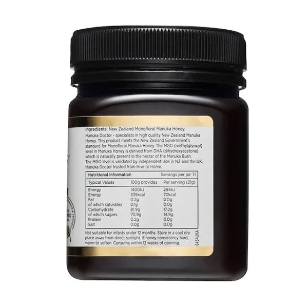 Manuka Doctor Premium Monofloral Manuka Honey MGO 100 250g - Image 2