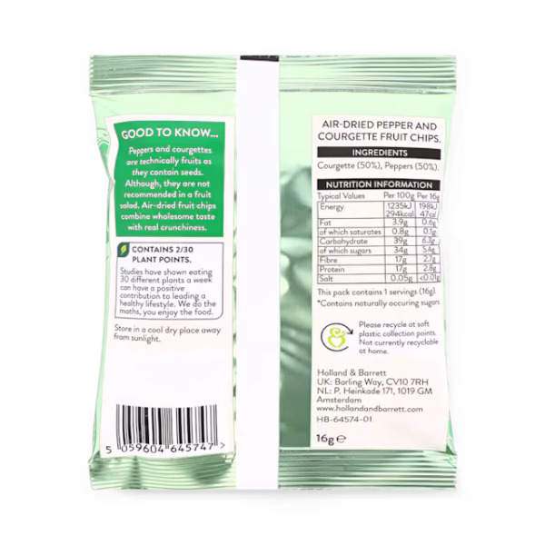 Holland & Barrett Courgette & Pepper Chips 16g - Image 2