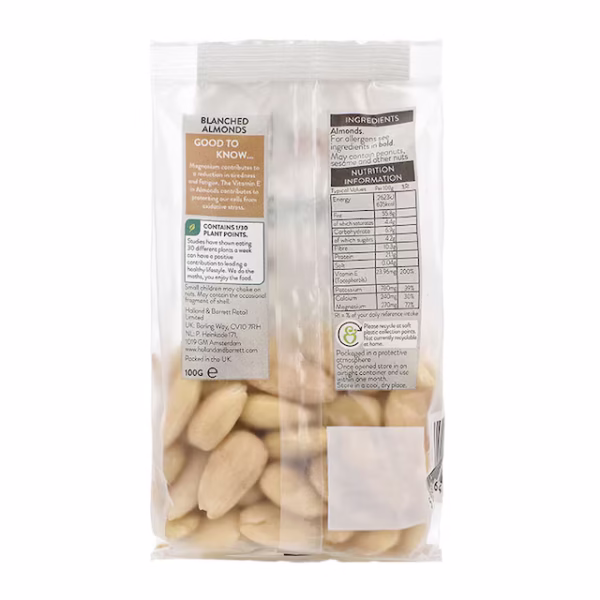 Holland & Barrett Blanched Whole Almonds 100g - Image 2