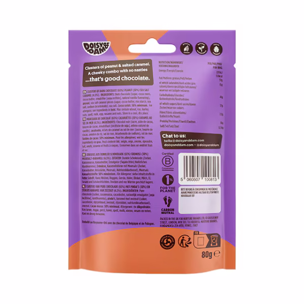 Doisy & Dam Peanut and Salted Caramel Clusters 80g - Image 2