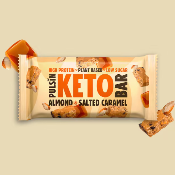 Pulsin Almond & Salted Caramel Keto Bar 50g - Image 2
