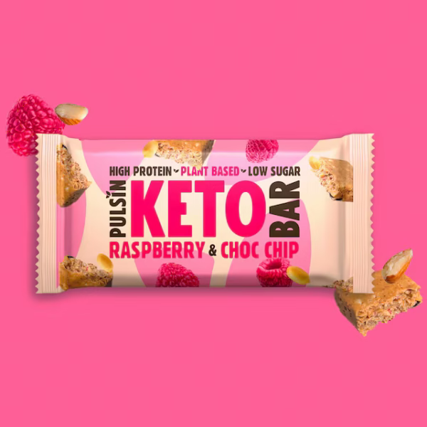 Pulsin Raspberry & Choc Chip Keto Bar 50g - Image 2