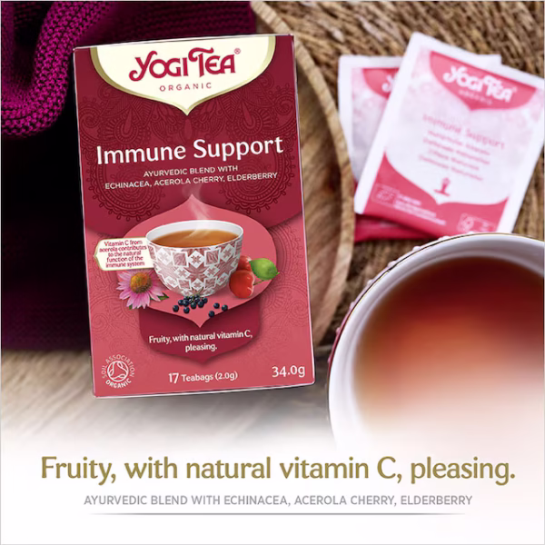 Yogi Tea Immune Support Tea (Echinacea, Acerola Cherry & Elderberry) 17x Tea Bags - Image 2
