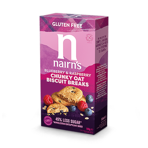 Nairn's Gluten Free Blueberry & Raspberry Chunky Oat Biscuit Breaks 160g