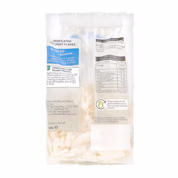 Holland & Barrett Flaked Coconut 100g - Image 2