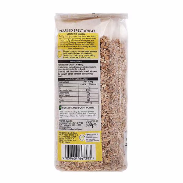 Holland & Barrett Pearled Spelt 500g - Image 2
