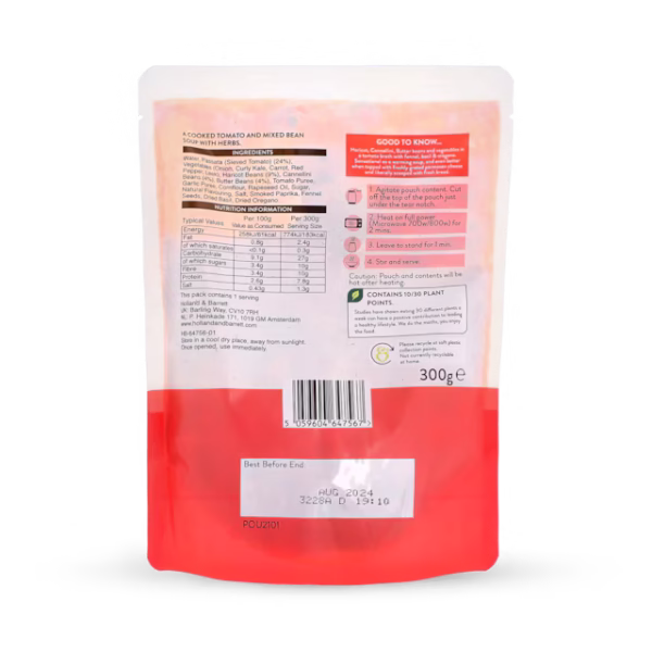 Holland & Barrett Tomato, Bean & Herb Soup 300g - Image 2