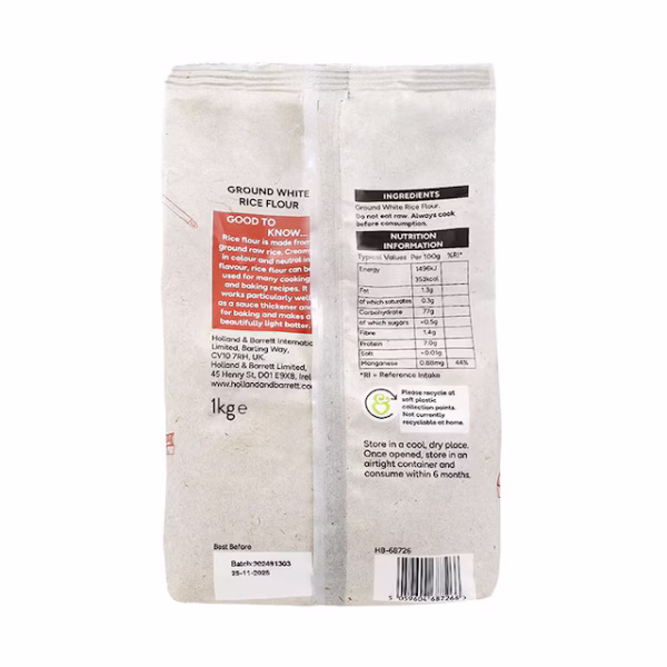 Holland & Barrett White Rice Flour 1kg - Image 2