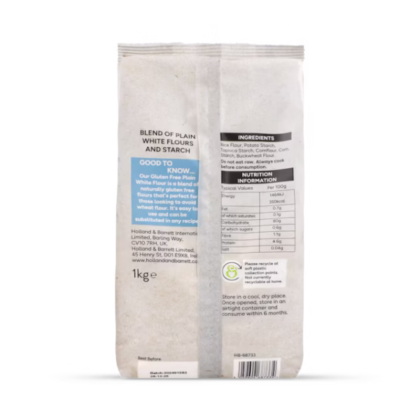 Holland & Barrett Gluten Free Plain White Flour Blend 1kg - Image 2