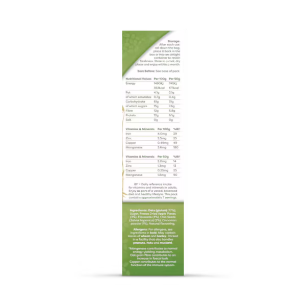 Naturya Porridge Apple & Cinnamon 375g - Image 2