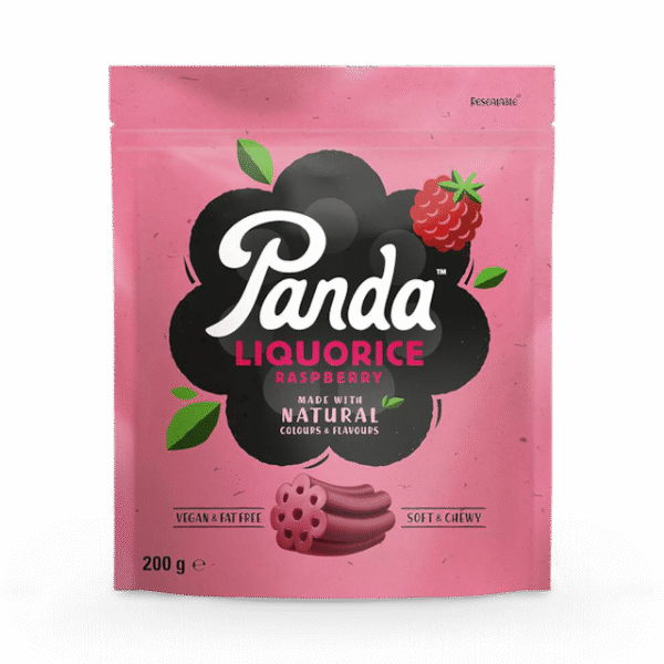 Panda Raspberry Liquorice 200g