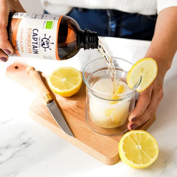 The GUTsy Captain Kombucha Ginger & Lemon Bio-Organic Drink 400ml - Image 3