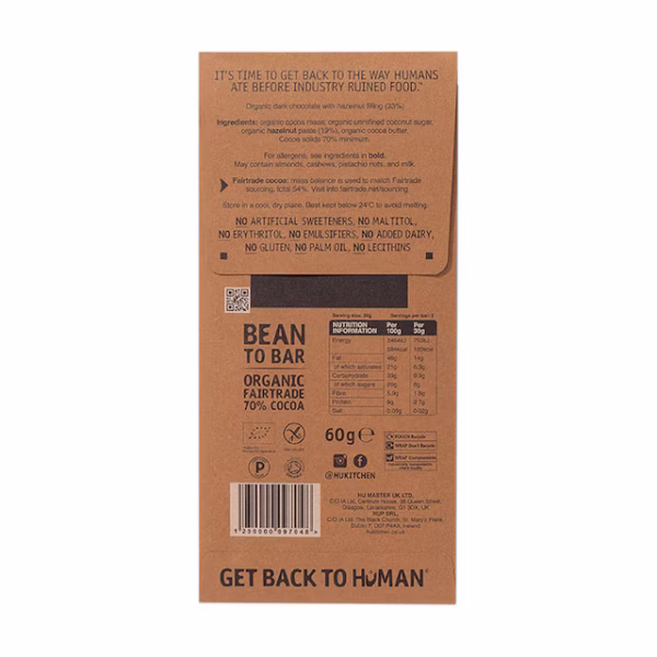 Hu Hazelnut Butter Dark Chocolate Bar 60g - Image 2