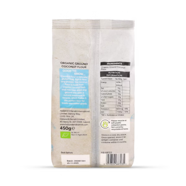 Holland & Barrett Coconut Flour 450g - Image 3