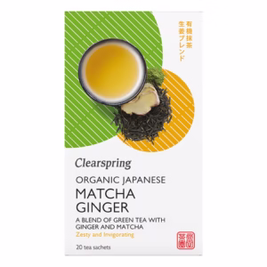 Clearspring Organic Japanese Matcha Ginger, Green Tea 20 Tea Bags