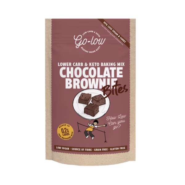 Go Low Baking Low Sugar & Keto Chocolate Brownie Bites Baking Mix 145g