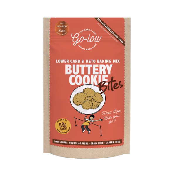 Go Low Baking Low Sugar & Keto Buttery Cookie Bites Baking Mix 134g