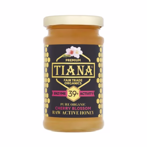 Tiana Pure Organic Cherry Blossom Honey (Enzyme Diastase 39+) 250g